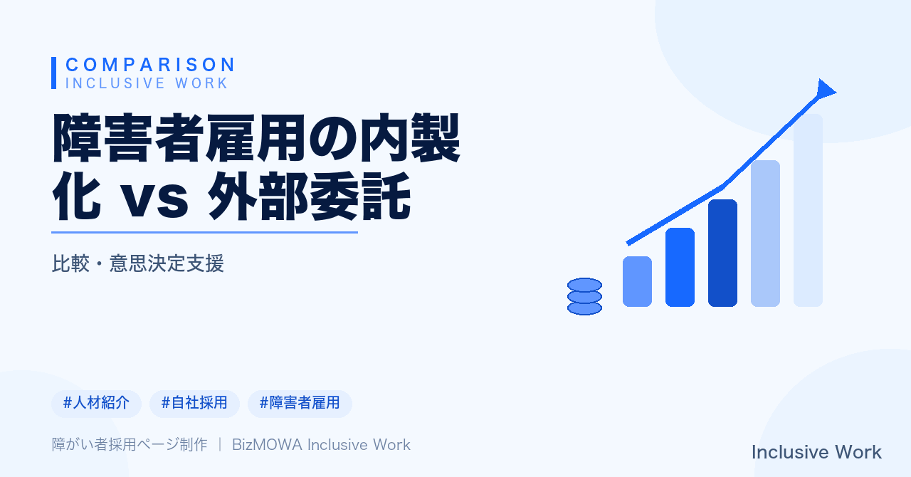 障害者雇用の内製化 vs 外部委託｜違いの整理・メリットと注意点・3つの判断軸・ハイブリッド型の進め方まで解説