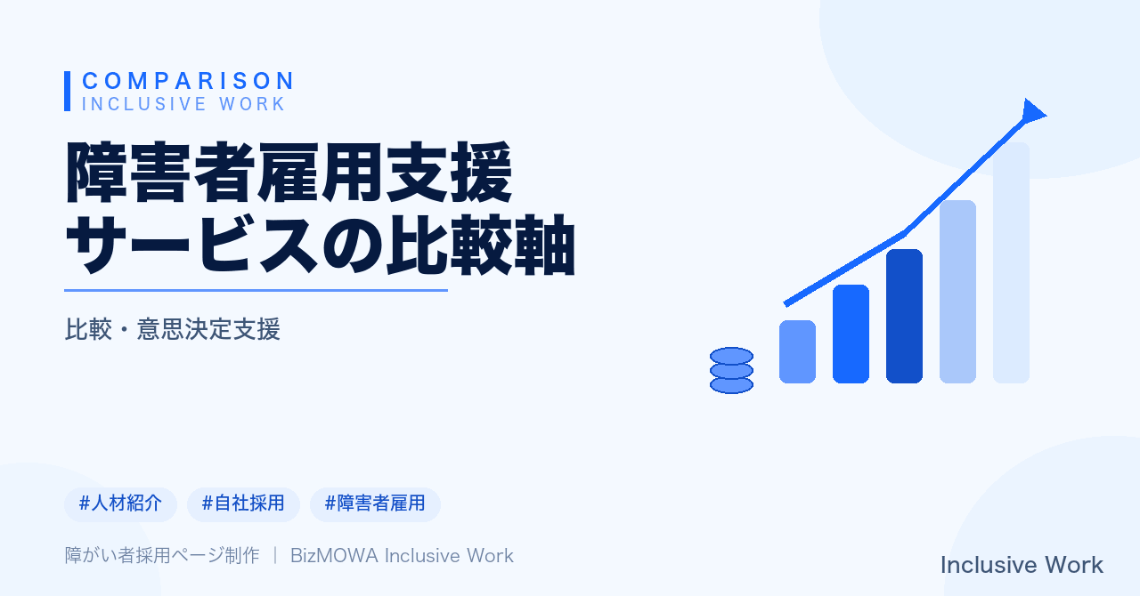 障害者雇用支援サービスの比較軸|支援範囲・障害特性への理解・定着支援・費用構造まで解説