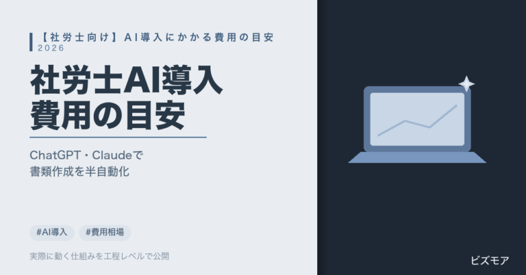 社労士のAI導入費用｜ChatGPT・Claudeで就業規則・助成金書類作成を効率化する費用相場【2026年版】