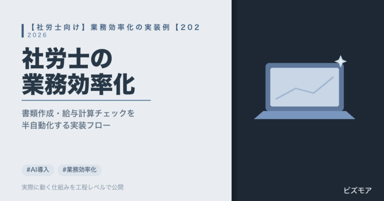 社労士の業務効率化｜ChatGPT・Claudeで手続き書類作成・給与計算チェックを半自動化する方法【2026年最新】
