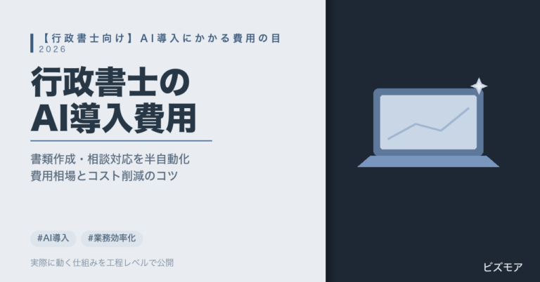 行政書士のAI導入費用｜ChatGPT・Claudeで許認可書類作成・相談対応を半自動化する目安【2026年版】