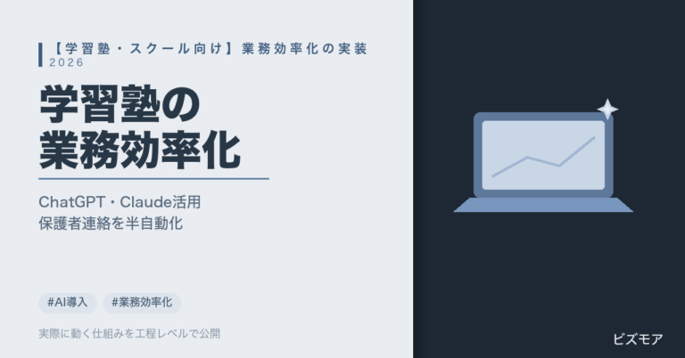 学習塾・スクールの業務効率化｜ChatGPT・Claudeで保護者連絡・面談準備を半自動化する方法【2026年版】