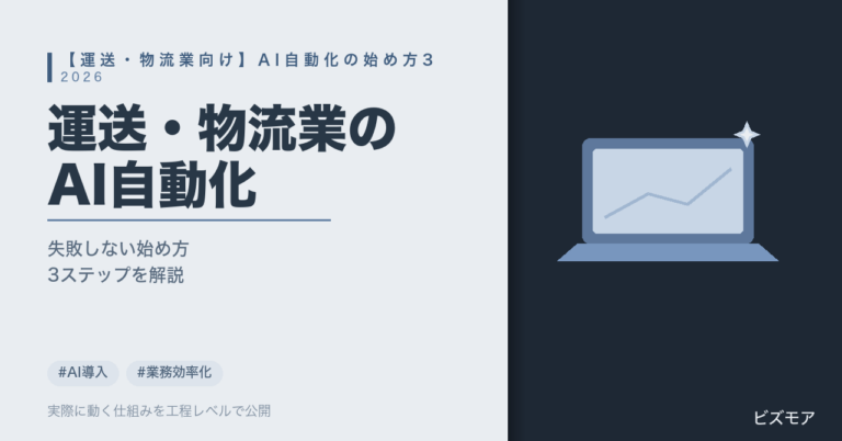 運送・物流業のAI自動化｜ChatGPT・Claudeで配車連絡・日報作成を半自動化する始め方3ステップ【2026年版】