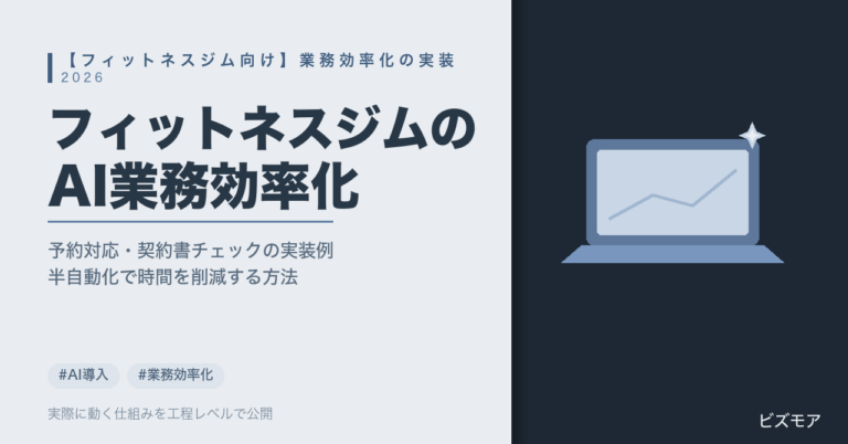 フィットネスジムの業務効率化｜ChatGPT・Claudeで予約対応・契約書チェックを半自動化する方法【2026年版】