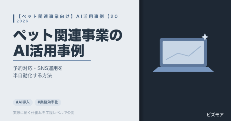 ペット関連事業のAI活用｜ChatGPT・Claudeで予約対応・SNS運用を半自動化する方法【2026年版】