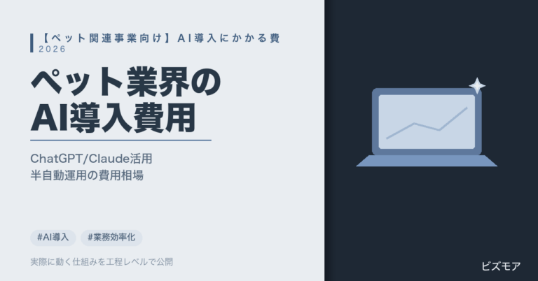 ペット関連事業のAI導入費用｜ChatGPT・Claudeで予約対応・顧客対応を半自動化する費用相場【2026年版】