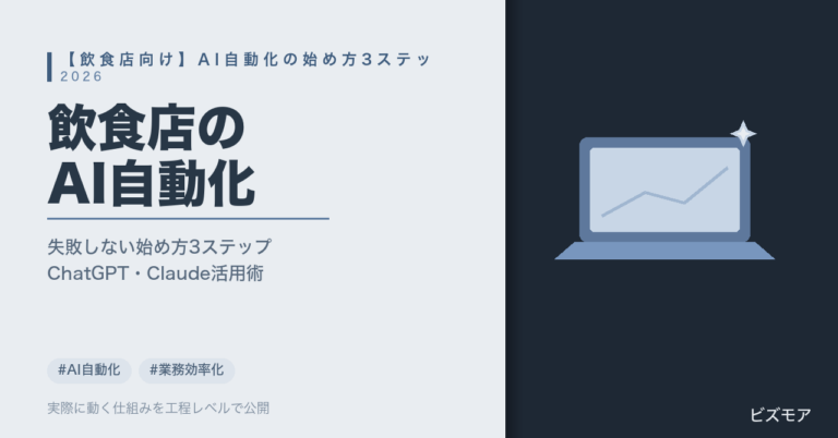 飲食店のAI自動化の始め方｜ChatGPT・Claudeで予約対応・シフト作成を半自動化する3ステップ【2026年版】