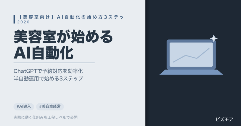 美容室のAI自動化｜ChatGPT・Claudeで予約対応・顧客管理を半自動化する始め方【2026年版3ステップ】
