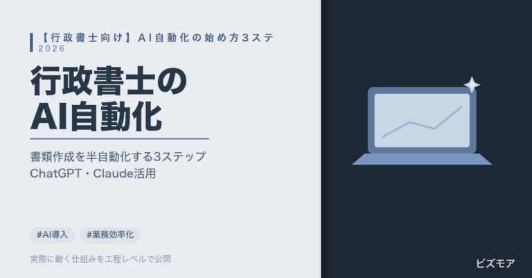 行政書士のAI自動化｜ChatGPT・Claudeで書類作成・許認可申請を半自動化する始め方3ステップ【2026年版】