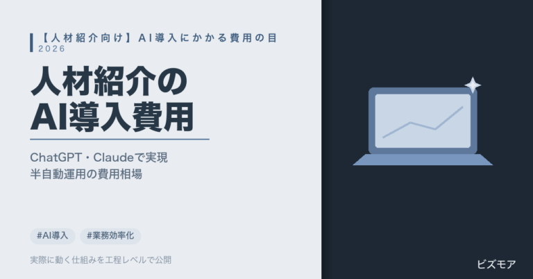 人材紹介のAI導入費用｜ChatGPT・Claudeで求人票作成・スカウト文面を半自動化する相場【2026年版】