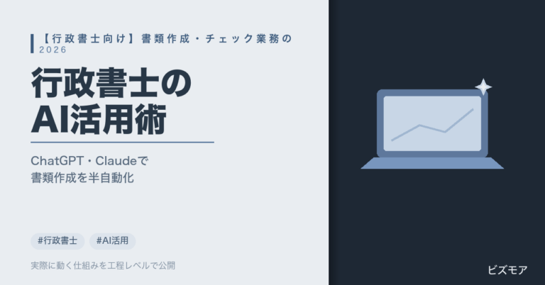 行政書士のAI活用｜ChatGPT・Claudeで許認可書類の作成・一次チェックを半自動化する方法【2026年版】