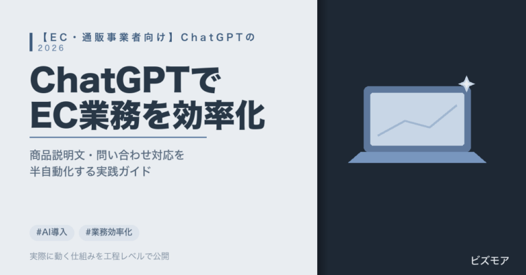 EC・通販事業者のChatGPT活用｜商品説明文作成・問い合わせ対応を半自動化する方法【2026年版】