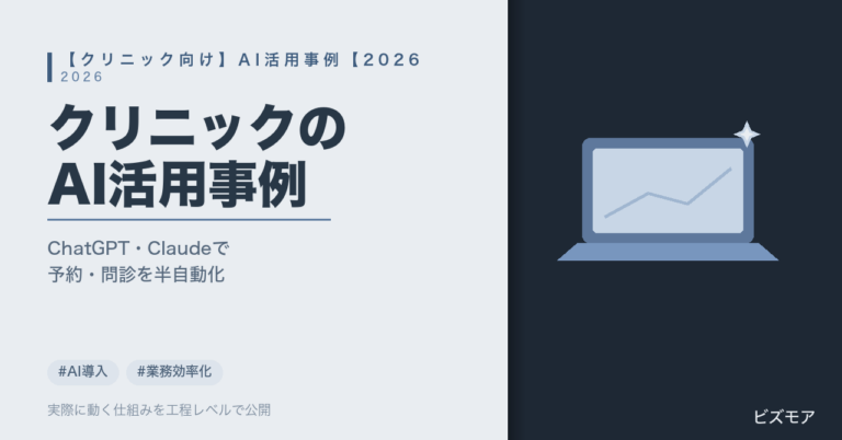 クリニックのAI活用｜ChatGPT・Claudeで問診票作成・予約対応を半自動化する事例【2026年版】