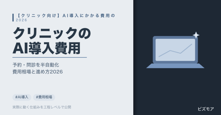 クリニックのAI導入費用｜ChatGPT・Claudeで予約対応・問診入力を半自動化し費用を抑える方法【2026年版】