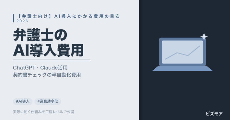 弁護士のAI導入費用｜ChatGPT・Claudeで契約書チェック・書類作成を半自動化する目安【2026年版】
