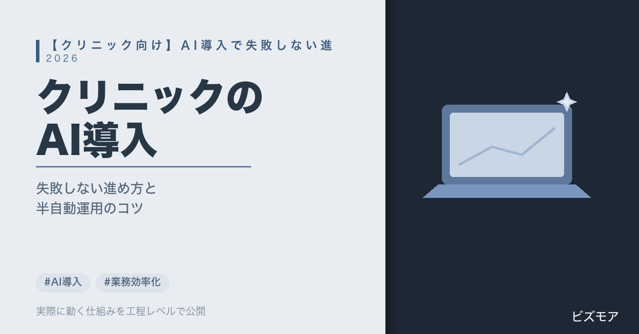 クリニックのAI導入｜ChatGPT・Claudeで問診票作成・予約対応を失敗せず進める方法【2026年版】