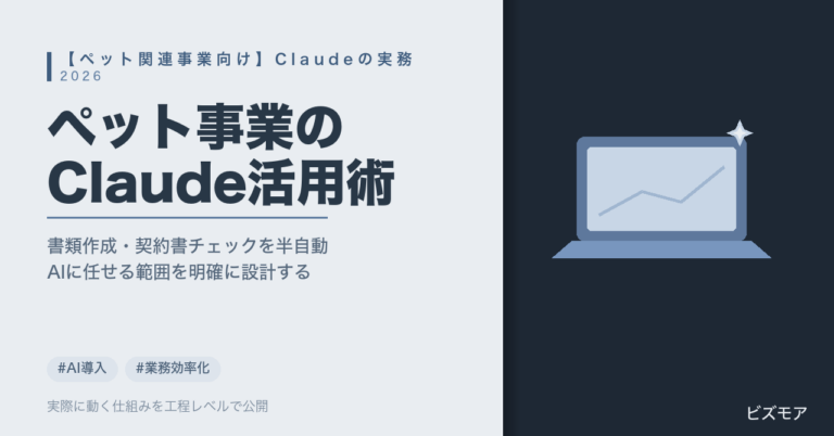 ペット関連事業のAI活用｜Claudeで予約書類作成・契約書チェックを半自動化する方法【2026年版】