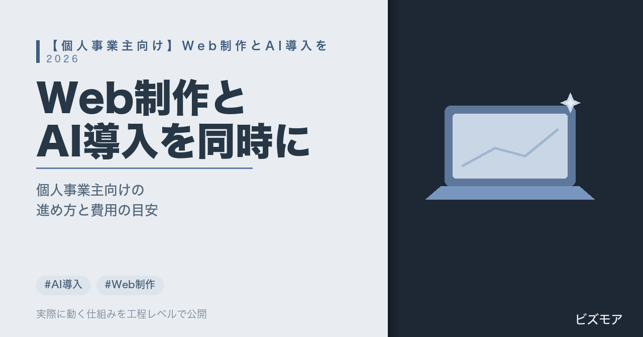 個人事業主のWeb制作とAI導入｜Claude Codeでサイト構築・問い合わせ対応を同時に半自動化【費用・事例】