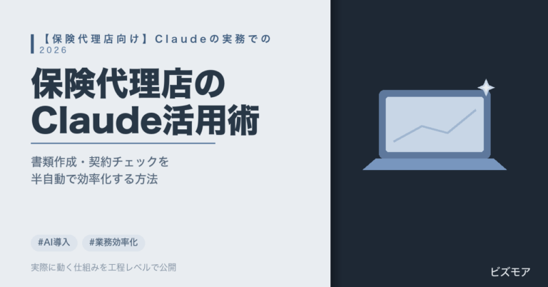 保険代理店のAI活用｜Claudeで契約書類作成・重複チェックを半自動化する方法【2026年版】