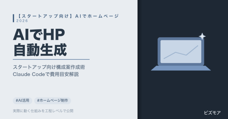 スタートアップのAI活用｜Claude Codeでホームページ構成案・デザイン案を自動生成する方法【費用目安】