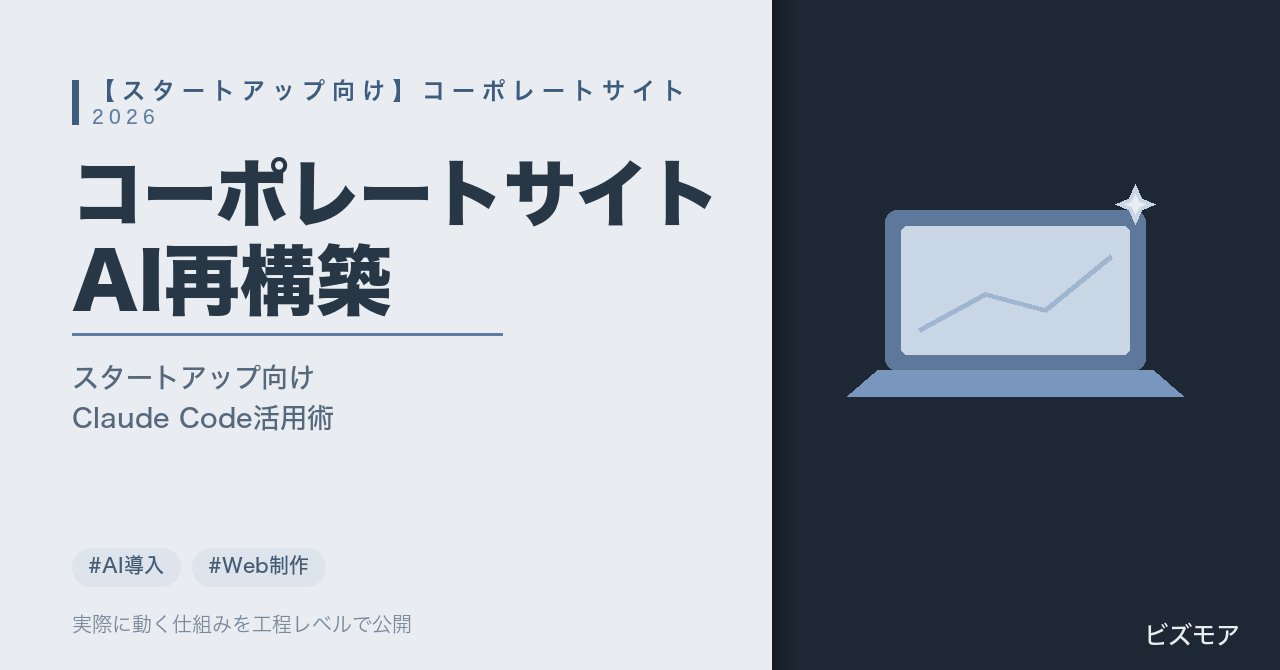 スタートアップのコーポレートサイト再構築｜Claude Code活用でサイト設計・原稿作成を効率化する方法【費用相場】