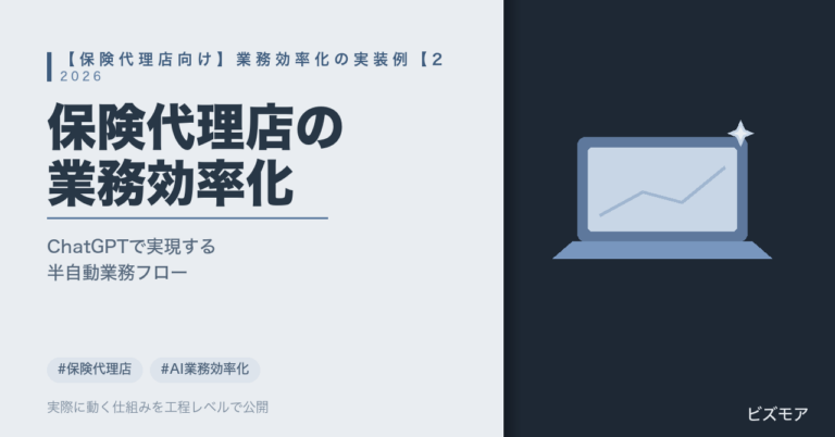 保険代理店の業務効率化｜ChatGPT・Claudeで契約更新案内・見積書作成を半自動化する方法【実装例2026年版】