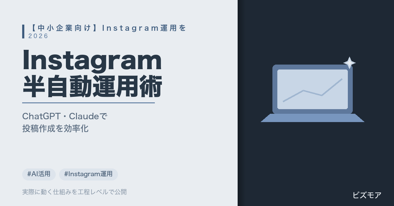 中小企業のInstagram運用｜ChatGPT・Claudeで投稿案作成・キャプション生成を半自動化する方法【実装例】