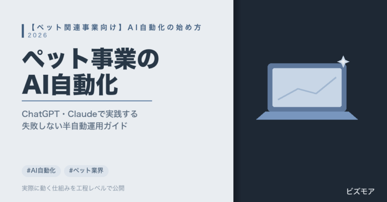 ペット関連事業のAI自動化｜ChatGPT・Claudeで予約対応・顧客管理を半自動化する方法【始め方3ステップ】