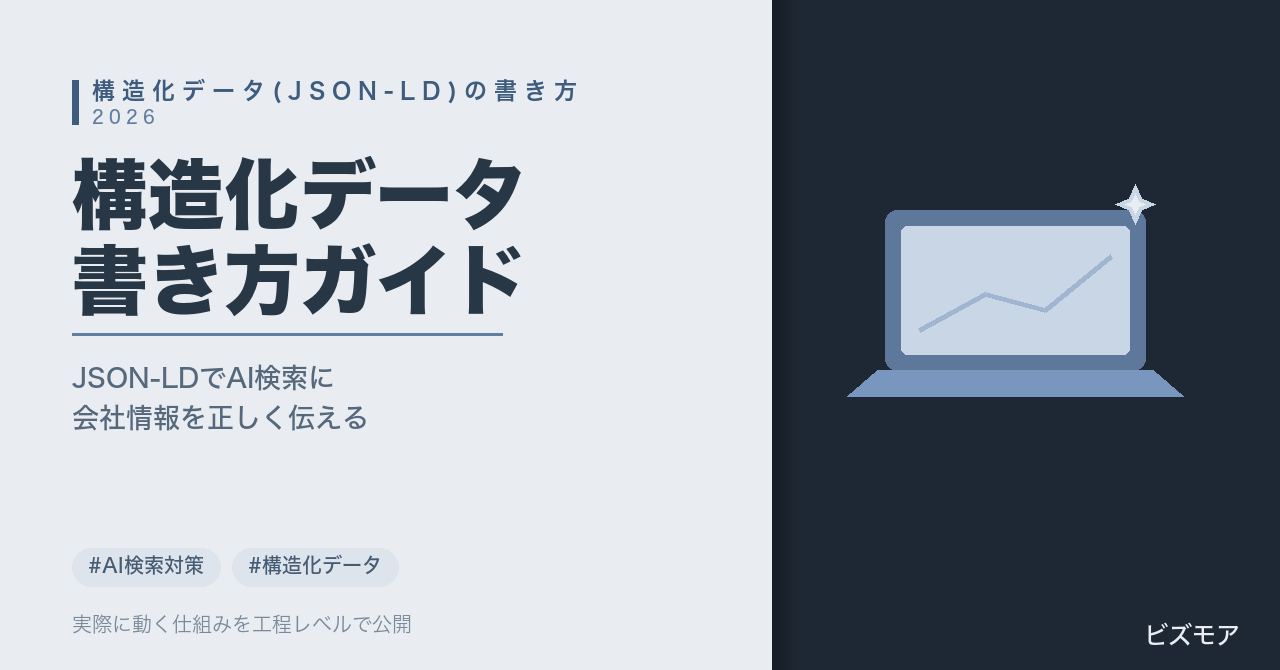 中小企業のJSON-LD書き方｜Organization・FAQPage設定でAI検索表示を強化する方法【実装例】