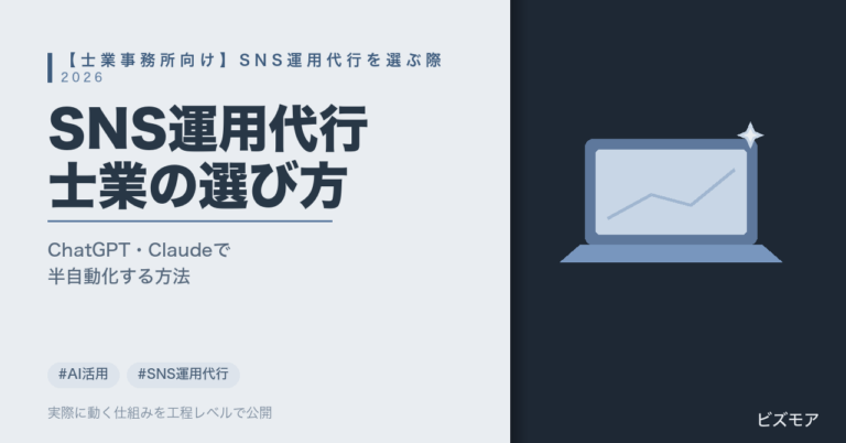 士業事務所のSNS運用代行の選び方｜ChatGPT・Claudeで投稿文作成・予約投稿を半自動化する方法【費用相場】