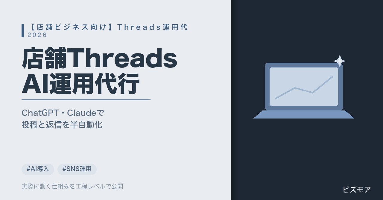 店舗ビジネスのThreads運用代行｜ChatGPT・Claudeで投稿作成・返信対応を半自動化する方法【費用相場】