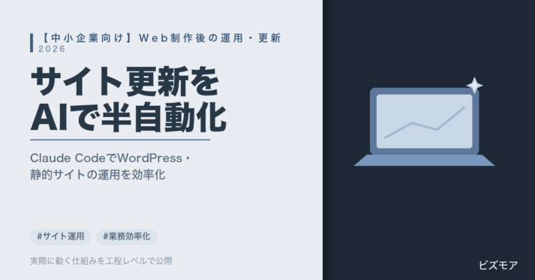 中小企業のサイト運用｜Claude Codeで更新作業・保守チェックを半自動化する方法【費用と事例】