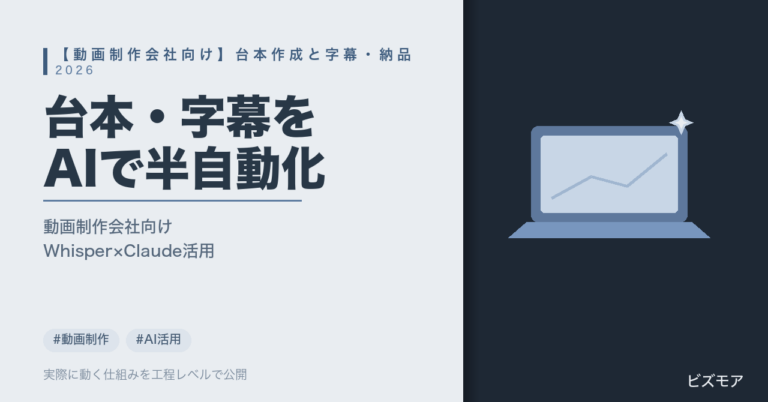 動画制作会社の台本作成・字幕対応｜Whisper・Claudeで台本下書き・字幕校正を半自動化する方法【費用目安】